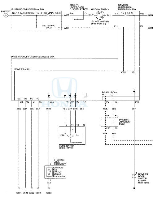 Honda Accord: Circuit Diagram - Reminder Systems - Body Electrical ...