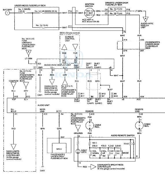 Honda Accord: Circuit Diagram - Audio System - Audio, Navigation, and ...
