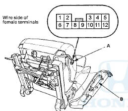 4. At the 12P connector of the driver's seat wire harness