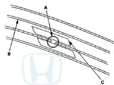 2. Carefully mask above and below the broken portion of