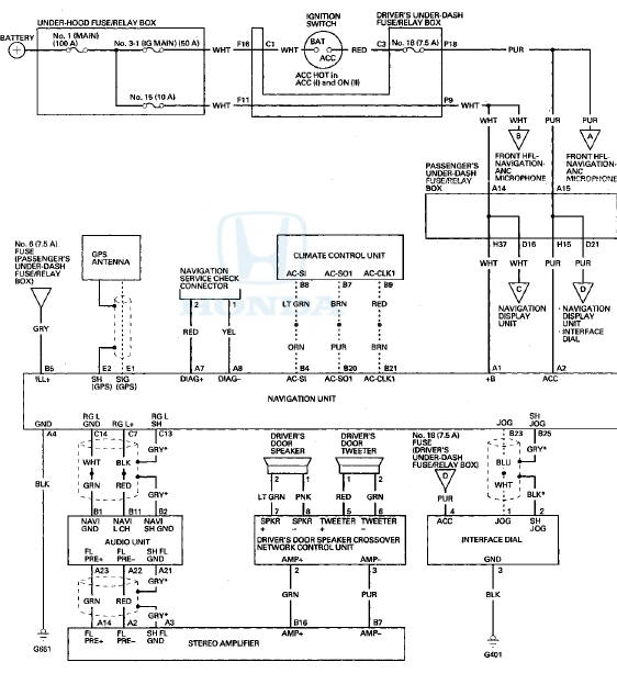 Honda Accord: Circuit Diagram - Navigation System - Audio, Navigation ...
