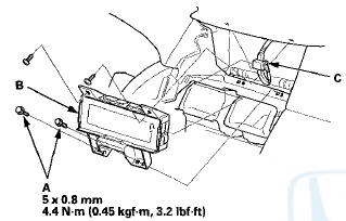 3. Disconnect the connector (C), and remove the