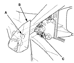 2. Remove the front door tweeter (A) from the front