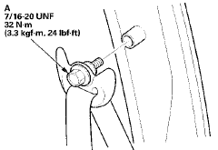 8. Disconnect the seat belt tensioner connector (A).