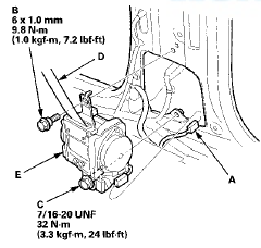 7. Remove the shoulder anchor adjuster (A).