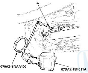 8. Connect the SRS inflator simulator (2 O connectors)