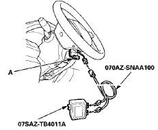 7. Connect the SRS inflator simulator (2 Q connectors)