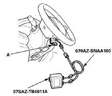 7. Connect the SRS inflator simulator (2 Q connectors)