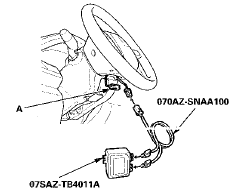 7. Connect the SRS inflator simulator (2 O connectors)