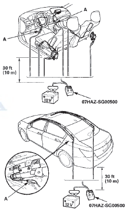 14. Connect a 12 V battery to the tool.