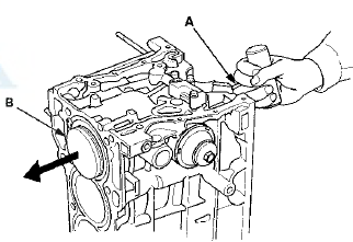 18. Reinstall the lower block and the bearings on the