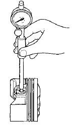 4. Measure the piston pin-to-connecting rod clearance.