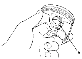 2. Coat the piston pin bore in the piston, the bore in the