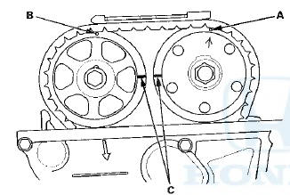 6. Disconnect the VTC oil control solenoid valve