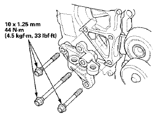 21. Tighten the new side engine mount bracket mounting