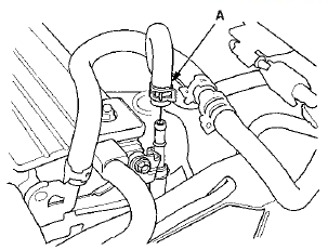 8. Remove the quick-connect fitting cover (A), then