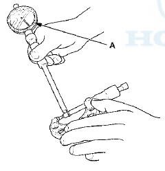 5. Measure the inside diameter of the rocker arm, and