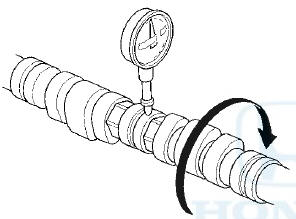 13. Measure the cam lobe height.