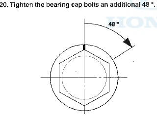 21. Torque the 8 mm bolts in sequence to 22 N-m