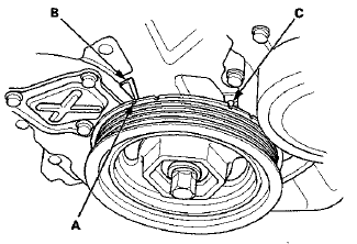 2. Align the dowel pin (A) on the rear balancer shaft with