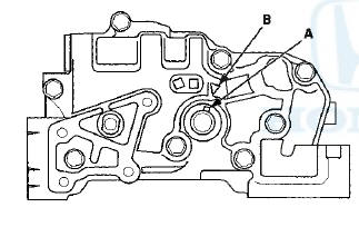 3. To hold the rear balancer shaft, insert a 6 mm long pin