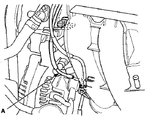 12. Remove the Intake manifold (A), then disconnect the