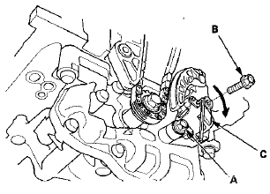 12. Remove the oil pump sprocket (A) and the oil pump