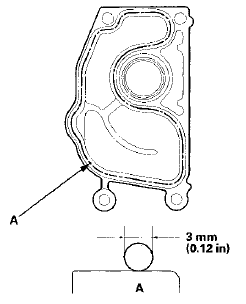 18. Install the water passage (A) with a new O-ring (B).