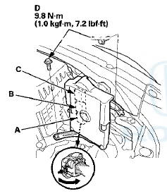 3. Disconnect ECM/PCM connectors A, B, and C.