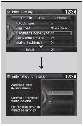 • Changing the Automatic Phone Sync