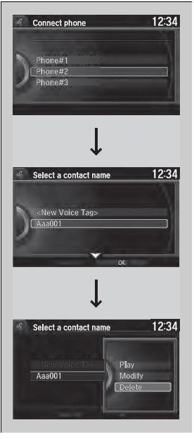 • To delete a modified voice tag