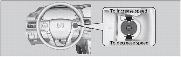 • Each time you press the button, the vehicle speed is increased or decreased