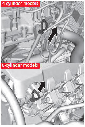 1. Remove the dipstick (orange handle).