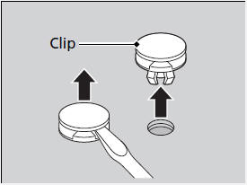Insert the clip with the pin raised, and push until