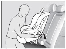 1. Place the child seat on the vehicle seat.