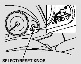 The select/reset knob on the