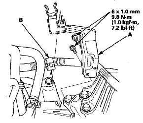 46. Install the harness clamp (A). Connect the output shaft