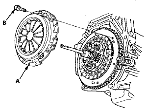 28. Torque the mounting bolts (A) in a crisscross pattern.