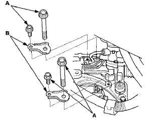 20. Remove the upper transmission mount bracket bolts