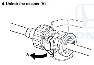 5. Rotate the socket holder retainer (A) counterclockwise