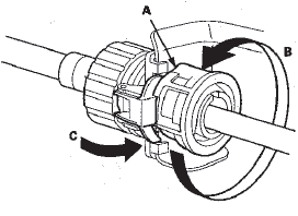 6. Slide the socket holder (A) away from the bracket as