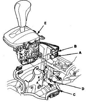8. Remove the shift lock solenoid connector, the park pin