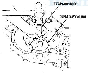 5. Install the 76 mm thrust shim (A), the 76.2 mm thrust
