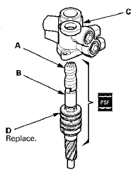 45. Insert the pinion shaft/sleeve into the valve housing