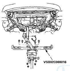 21. Raise the jack, line up the slots in the front subframe