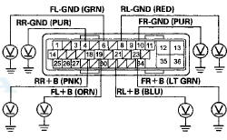 Wire side of female terminals