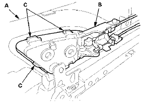 10. Remove the door panel (A) while pulling the inner