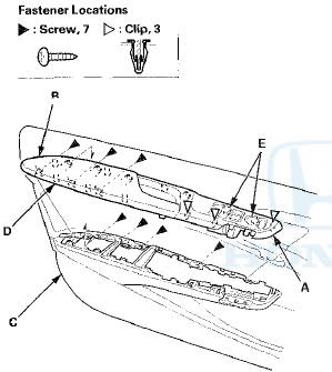 15. Remove the screws, and release the hook (A), then