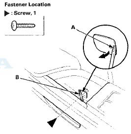 6. Remove the door panel (A) with as little bending as