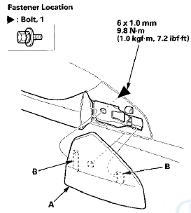 6. Release the hooks (A), then remove the outer handle